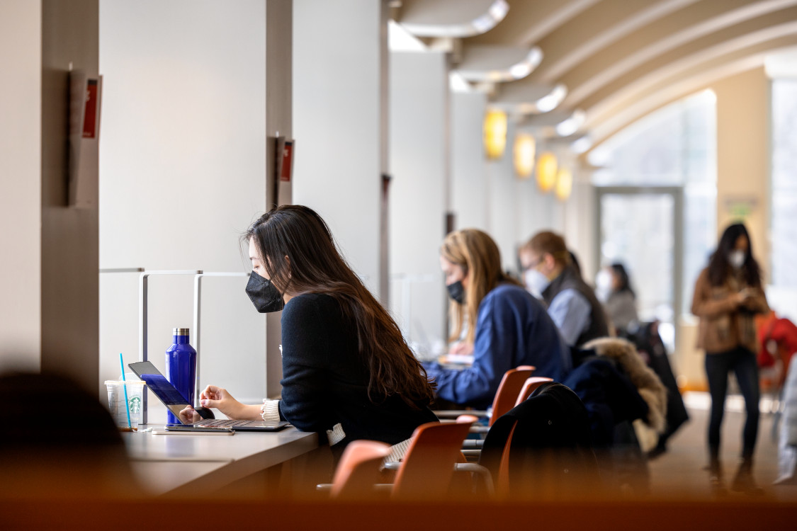 Students at the Management Library