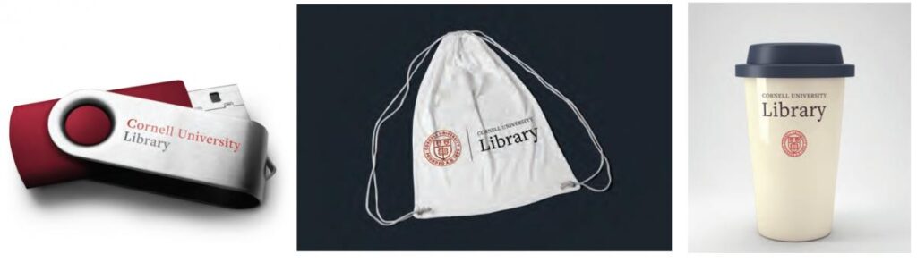 Examples of Library logo on merchandise