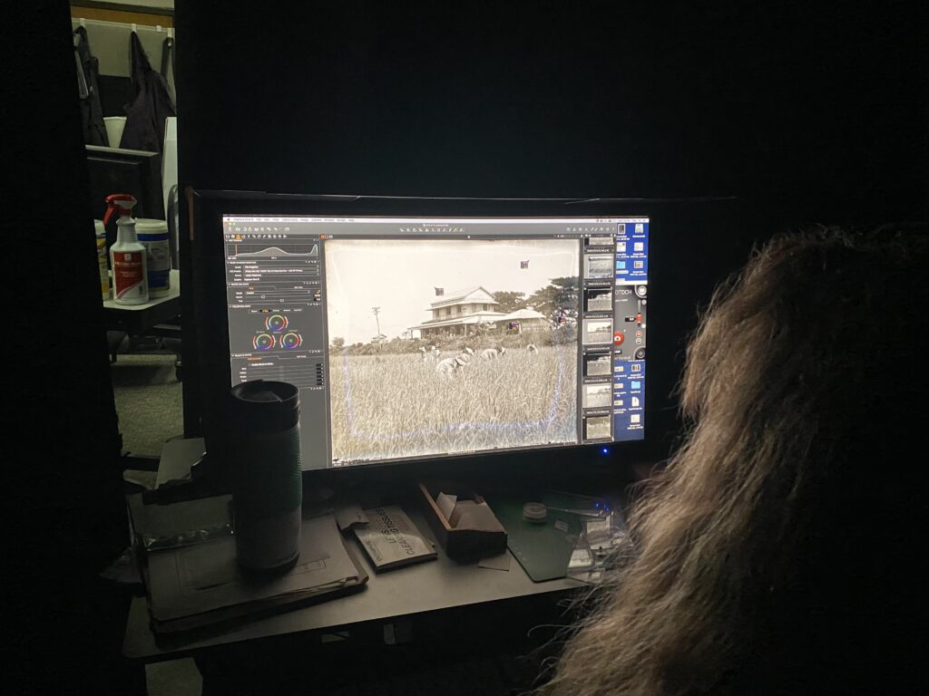 Rhea Garen digitizes and adjusts plate glass negatives